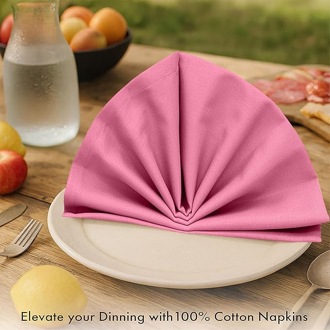 Ruvanti Cloth Napkins Set of 12, 100% Cotton High GSM 18x18 Inches Soft, Washable, Highly Durable & Absorbent, Perfect for Parties, Christmas, Thanksgiving Dinners – Multi Colors