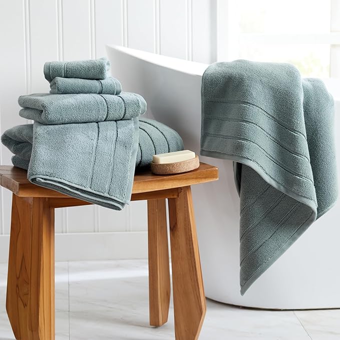 Springtree Home Luxury Turkish Cotton Bath Towels | 100% Turkish Cotton | Premium Bath Towels | Ultra Soft Thick Plush & Highly Absorbent | Luxury Hotel & Spa Quality Bathroom Towels | Chinois Green