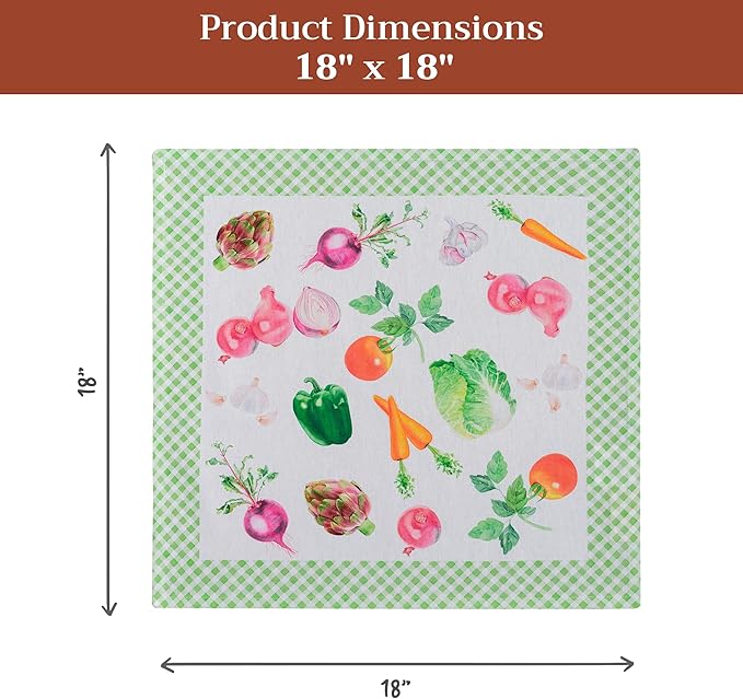 Maison d' Hermine Cloth Napkins Set of 4 100% Cotton Everyday Reusable Square Napkins Cloth Washable Dinner Party Wedding Restaurant Gifts for Mothers Day Spring/Summer(Farmers Garden, 18" x 18")