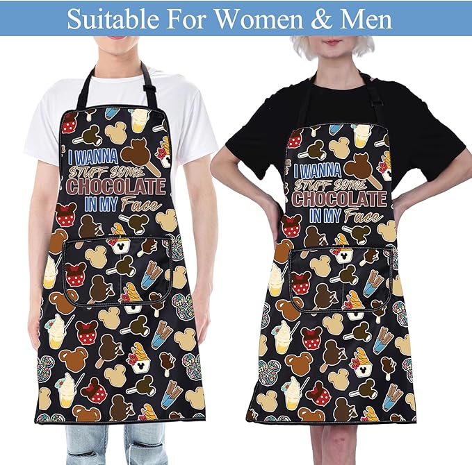 CMNIM Cartoon Mouse Aprons Mouse Cooking Aprons with Pockets Colorful Mouse Kitchen Baking Home Chef Aprons Mouse Lover Gifts