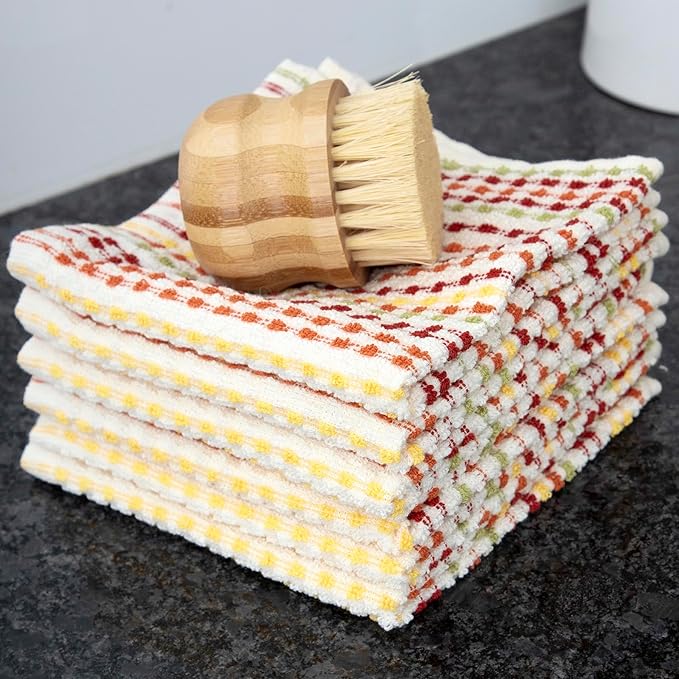 Ritz Pebble Bar Mop Towels: Highly Absorbent and Super Soft, 100% Cotton, Durable Super Absorbent Kitchen Bar Towels for Wiping Tables and Counters, 12x12, 6-Pack, Fall