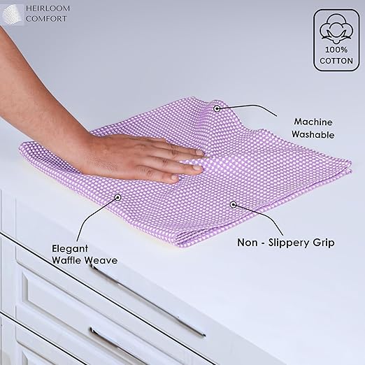 12 Pack Dual Tone Waffle Weave Dish Cloth, 12x12 Inches, 100% Cotton, Reversible, Super Absorbent, Quick Dry, Durable Dishcloth Set, Soft Hand Towels for Cleaning, Lavender