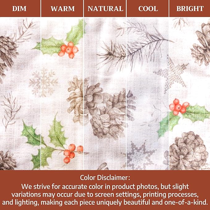Maison d' Hermine Double Oven Mitt (7" x 35") 100% Cotton Heat Resistant BBQ Cooking Gloves with Loop for Thanksgiving Christmas Decorations Baking Cooking Barbeque Handling Hot Pan (Christmas Dew)