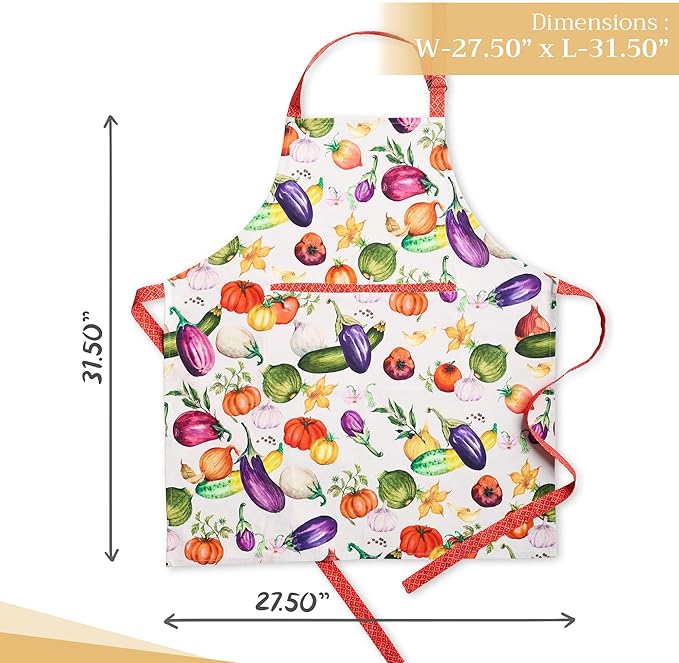 Maison d' Hermine 100% Cotton Apron for women with Pocket Kitchen Chef Apron for Men Cooking Mothers Day Gifts