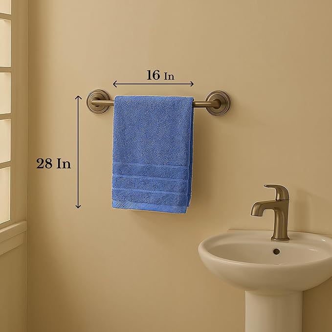 CASA PLATINO Bath Hand Towels for Bathroom - Pack of 6 (16"x28"), 100% Cotton Hand Towel - Soft, Durable, Quick Dry & Highly Absorbent - Hotel Quality Face Towels for Salons & Home Use - Cerulean Blue
