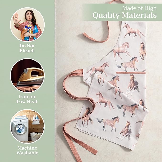 Maison d' Hermine 100% Cotton Apron for women with Pocket Kitchen Chef Apron for Men Cooking Mothers Day Gifts
