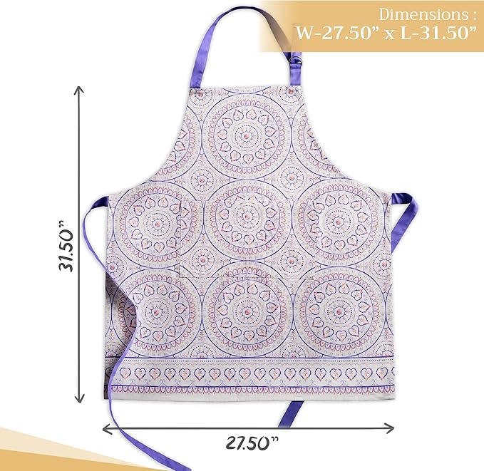 Maison d' Hermine 100% Cotton Apron for women with Pocket Kitchen Chef Apron for Men Cooking Mothers Day Gifts