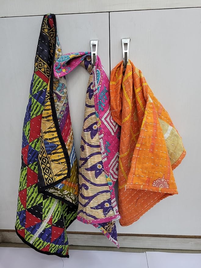Payalrugs Kitchen Towels Mixed Assorted Set of 5 Vintage Floral Kantha Cotton Kitchen Towels, 20x25 Inches, Multicolour