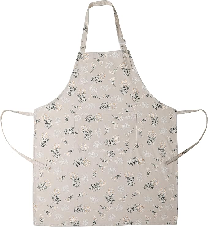 Cooking Baking Apron with Pocket,Janpanese Vintage Style Design with Adjustable Waist & Neck Straps,Chef Apron for Home, BBQ, Garden