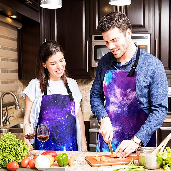 Sosolong Adjustable Waterproof Apron Bib Apron with 2 Pockets Cooking Kitchen Aprons for Women Men Chef