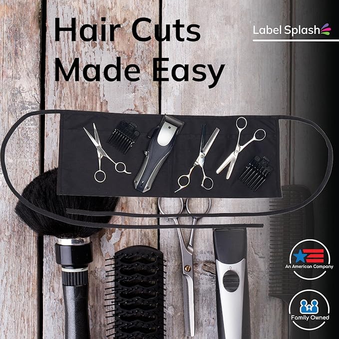 LABELPLASH 2 Pocket Canvas Work Waist Nail Apron Belt Washable Tool Utility Gardening Woodworkers Roofers Artists & Crafts