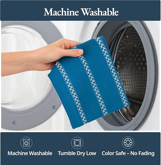 LANE LINEN Kitchen Towels Set - Pack of 4 Cotton Dish Towels for Drying Dishes, 18”x 28”, Absorbent Tea Towels, Quick Drying Kitchen Towel Set - Blue Saphire