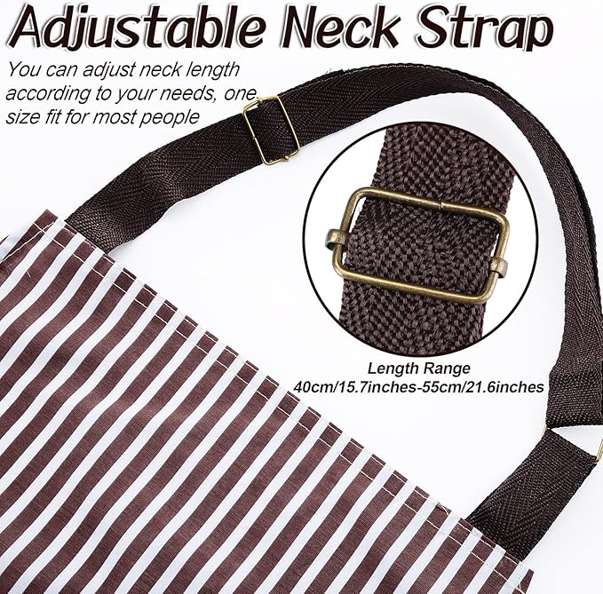 SATINIOR 3 Pieces Waterproof Bib Apron with 2 Pockets Adjustable Cooking Kitchen Apron for Women Men Chef BBQ Baking Cleaning