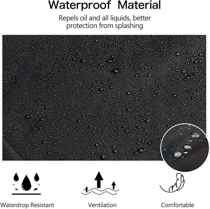 Homsolver 2 Pack Waterproof Rubber Aprons, Heavy Duty Butcher for Men, Chemical Vinyl Plastic Aprons for Dishwashing