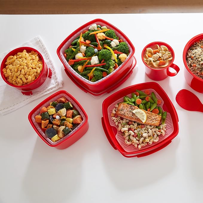 Sistema Microwave Collection Round Bowl, 30.4 oz./0.9 L, Red