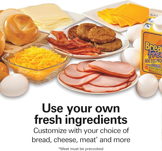 Hamilton Beach Breakfast Sandwich Maker with Egg Cooker Ring, Customize Ingredients, Perfect for English Muffins, Croissants, Mini Waffles, Perfect White Elephant Gifts, Mint (25482)