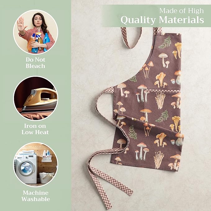 Maison d' Hermine 100% Cotton Apron for women with Pocket Kitchen Chef Apron for Men Cooking Mothers Day Gifts