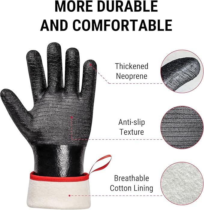 TempPro 932°F Heat Resistant BBQ Gloves, 14" Waterproof Oven & Grill Gloves, Oil & Slip-Resistant Neoprene Oven Mitts for BBQ, Fire Pit, Rotisserie, Smoker Accessories Gifts (Previously ThermoPro)