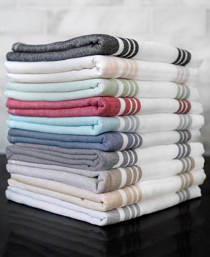 All-Clad Dual-Purpose Kitchen Towels: Highly Absorbent, Super Soft Long Lasting - 100% Cotton, 17"x30" Dish Towels for Cleaning & Drying Dishes, Pans, Glassware, or Countertops, (3-Pack), Indigo