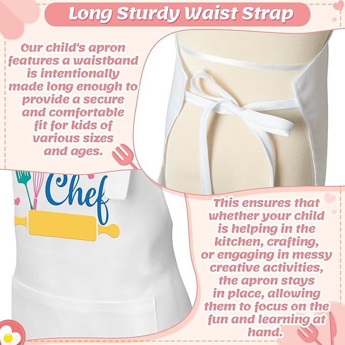 R HORSE 2Pcs Adults Kids Matching Apron Set - Parent and Child Adjustable Kitchen Apron with 2 Pockets - Mommy and Me Matching Gift for Women Kid Cooking Baking Painting Training Gardening