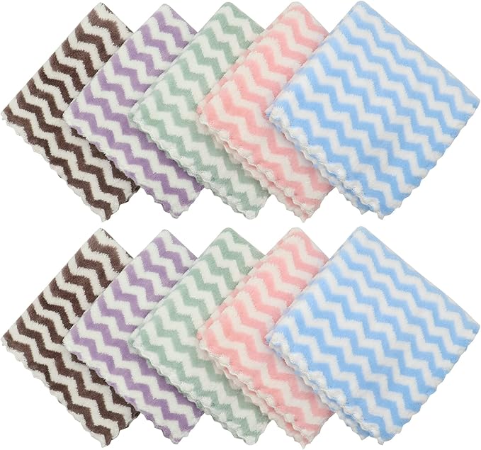 Microfiber Cleaning Cloth Lint Free Cleaning Rags, 10 Pack Fast Drying Dish Rags for Cleaning, Super Absorbent Kitchen Dish Cloths for Wash Dishes,12 in x 12 in, Mix Color