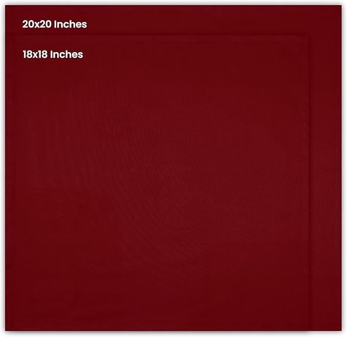 Utopia Kitchen Red Cloth Napkins [12 Pack, 18x18 Inch] Absorbent Cotton Blend Washable and Reusable for Dinner, Restaurant, Lunch, Wedding and Hotel
