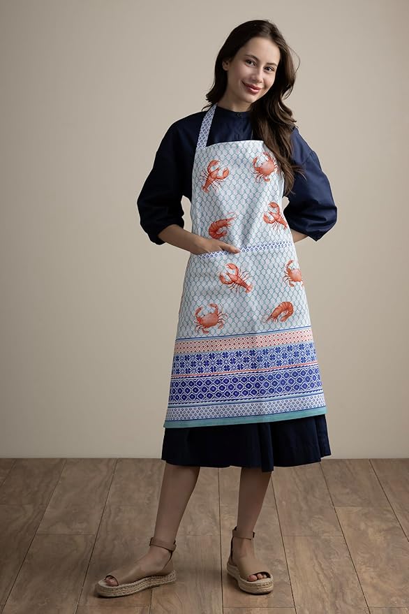 Maison d' Hermine 100% Cotton Apron for women with Pocket Kitchen Chef Apron for Men Cooking Mothers Day Gifts
