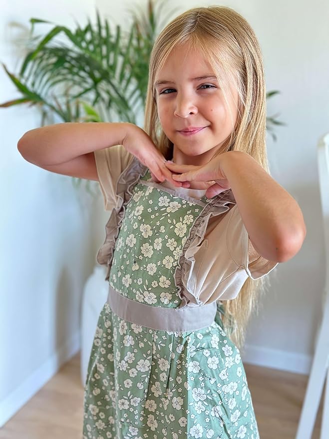 CRB Fashion Kids Cooking Baking Apron | Toddler, Little Girls, Cute Kitchen Chef Aprons