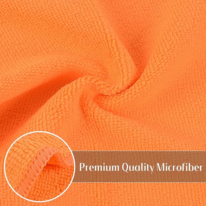 SINLAND Microfiber Rag Absorbent Cleaning Cloth Kitchen Dish Cloth Quick Dry Streak Free Dish Rags Glass Cloths 12inchx12inch 12 Pack
