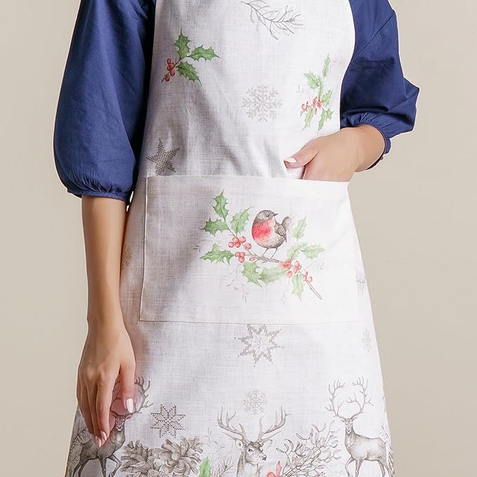 Maison d' Hermine 100% Cotton Apron for women with Pocket Kitchen Chef Apron for Men Cooking Mothers Day Gifts