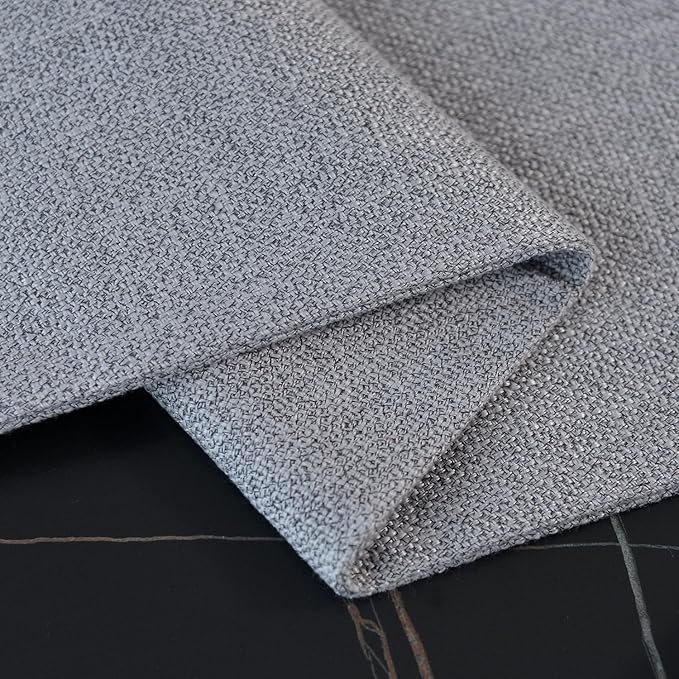 Set of 4 Round Placemat 15 Inch Soft Linen eco-Friendly Fabric Handcrafted Machine Washable Indoor & Outdoor Tablemat Grey