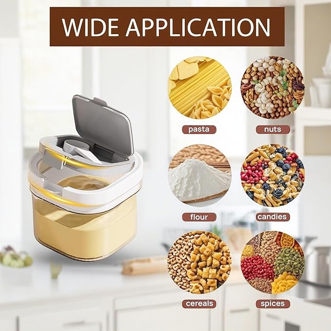 sugar container with spoon, Coffee and Dry Food Storage Containers,Stackable, Easy-Clean, Perfect for Coffee, Flour, Sugar(27 oz / 3.4 Cups)