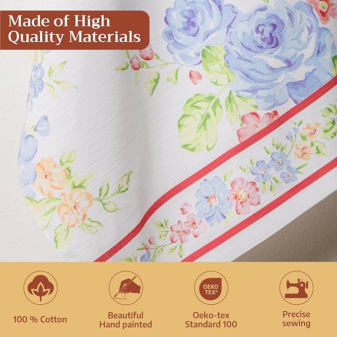 Maison d' Hermine Kitchen Towels Set of 3 100% Cotton 27.50" x 20" Reusable Cloth Tea Dish Towels Absorbent with Hanging Loop for Kitchen Gifts for Mothers Day Spring/Summer (Vintage Floral)
