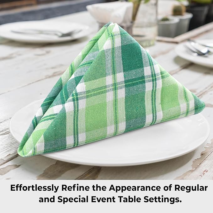 Urban Villa Cloth Napkins Set of 12(20x20) 100% Cotton Napkins Cloth Washable Durable Reusable Absorbent Table Dinner Napkins Cloth Ideal for St Patricks Day Celebrations Weddings Parties- St Patrick
