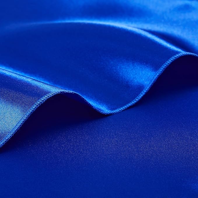 KKJIAF 50 Pack Royal Blue Square Satin Napkins 17x17 Inch Soft Smooth Cloth Napkins，Silky Table Napkin for Wedding Banquet Party Decoration
