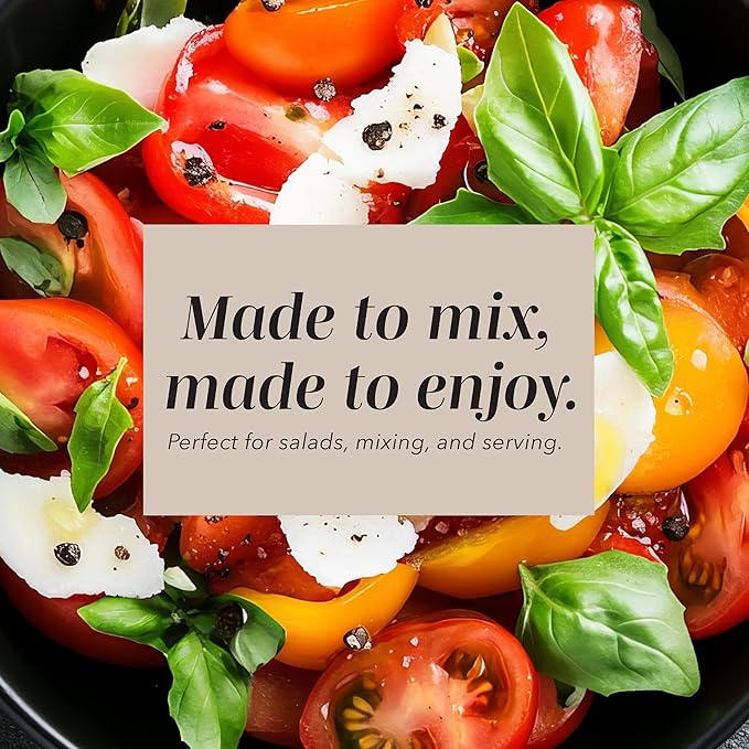 COOK WITH COLOR Mixing Bowls with Lids - 12 Piece Plastic Nesting Bowls Set includes 6 Prep Bowls and 6 Lids, Microwave Safe Mixing Bowl Set, Cream Embossed