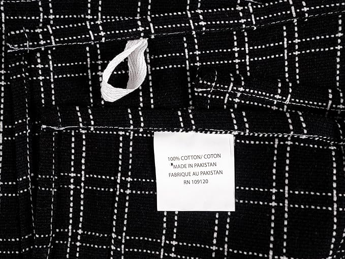 KAF Home Assorted Flat Kitchen Towels - Set of 10, 18 x 28 Inch (Black)