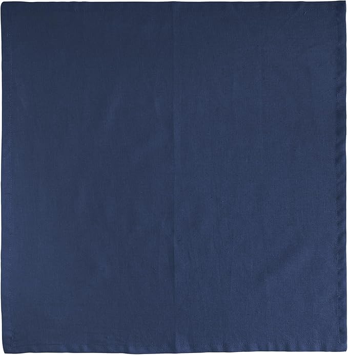 FINGERCRAFT Dinner Cloth Napkin Cotton Linen Blend 12 Pack Natural Premium Quality Mitred Corner for Every Day Use Pre Shrunk and Good Absorbency 18x18 in Easter Color Navy
