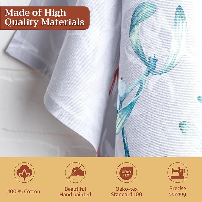 Maison d' Hermine Kitchen Towels Set of 3 100% Cotton 20" x 27.5" Reusable Cloth Tea Dish Towels Absorbent with Hanging Loop for Kitchen Dining Thanksgiving Christmas Decorations (Enora)