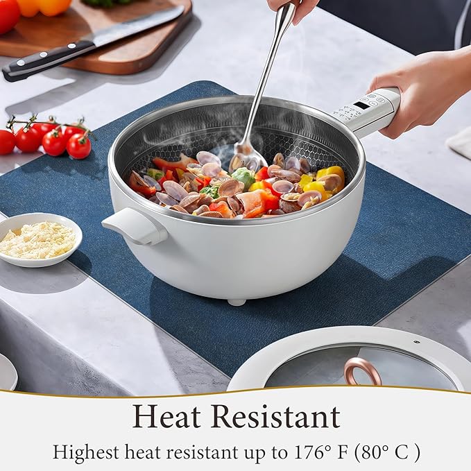 Vinyl Placemats Set of 6-12x17 Inch - Heat Resistant Washable Place Mats Waterproof Non-Slip Wipeable Table Mats for Dining Table Decor, Indoor/Outdoor Plastic Mat