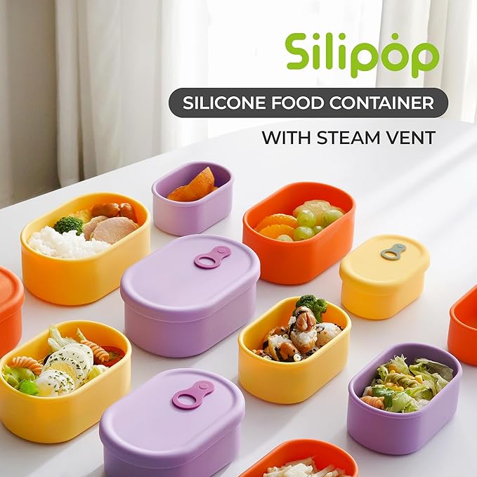 Premium Korean-Made Silicone Airtight Food Container with Steam Vent – BPA Free, Leakproof, Microwave & Freezer Safe Meal Prep. & Leftovers Storage (Mango Yellow, 17 floz)