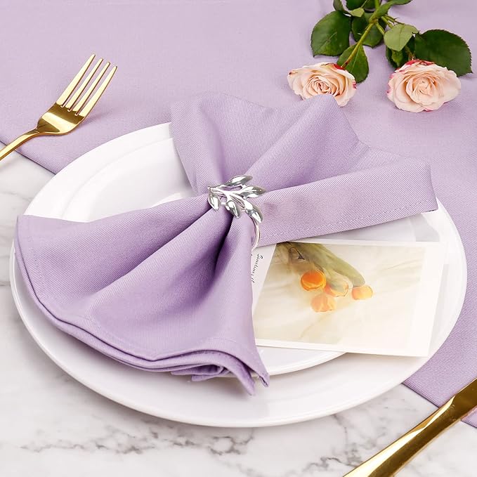 Purple Cloth Napkins Set of 6, 100% Cotton Cloth Napkins Washable Reusable, Perfect as Wedding Cloth Napkins/Holiday Lavender Cloth Napkins for Dinner Table Everyday Use (Purple)