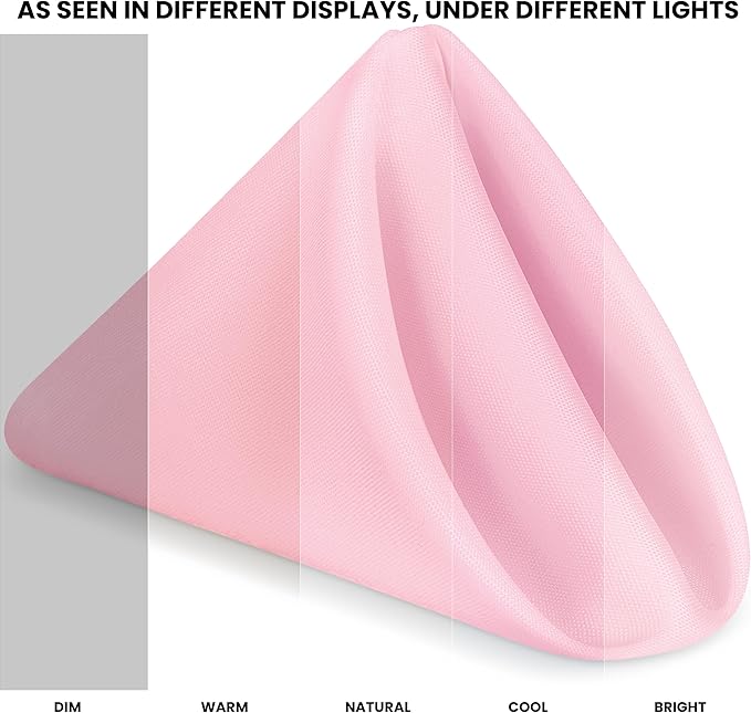 Utopia Home [24 Pack, Pink] Cloth Napkins 17x17 Inches, 100% Polyester Hemmed Edges, Washable and Reusable Ideal for Parties, Weddings and Dinners