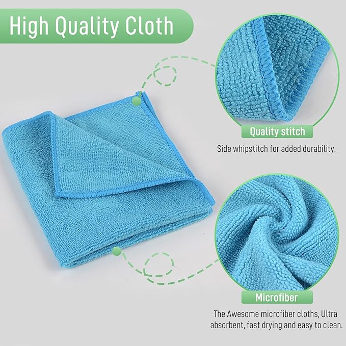 SINLAND Microfiber Dish Cloth for Washing Dishes Rags Best Kitchen Washcloth Cleaning Cloths 5 Color Assorted Meshless Cloth 12Inchx12Inch 10 Pack