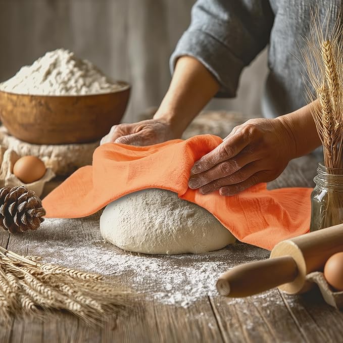 Utopia Kitchen Orange Flour Sack Towels [12 Pack - 28 x 28 Inch] 100% Cotton Tea Towels for Cleaning & Drying - Highly Absorbent Kitchen Dish Cloth