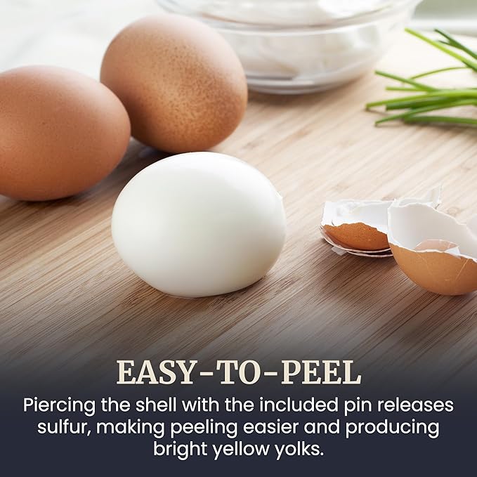 Elite Gourmet EGC1215B Easy Egg Cooker, Stainless-steel Heating Plate, Two-Tiered, 14-Egg Capacity, Soft, Medium, Hard-Boiled, Auto Shut-Off, Omelets, Poached Eggs, Measuring Cup, Piercing Pin, Black