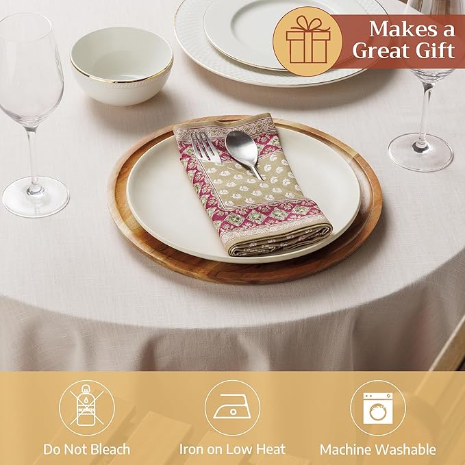 Maison d' Hermine Cloth Napkins Set of 4 100% Cotton Everyday Reusable Square Napkins Cloth Washable Dinner Party Wedding Restaurant Gifts for Mothers Day Spring/Summer (Manosque, 18" x 18")