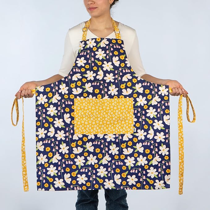 Now Designs by Danica Full Bloom Chef Apron - 100% Cotton, W28 x L32in, Unisex-Adults