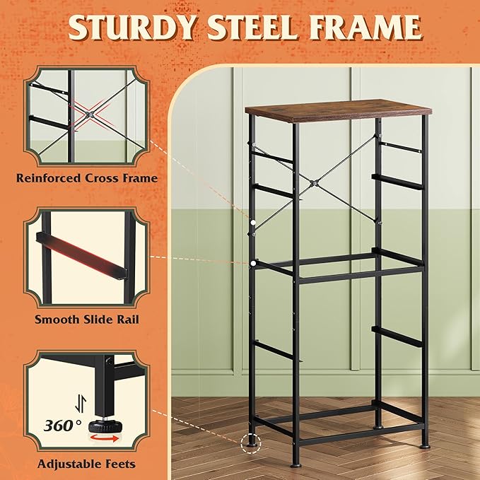 WLIVE Dresser with 4 Drawers, Storage Tower, Organizer Unit, Fabric Dresser for Bedroom, Hallway, Entryway, Closets, Sturdy Steel Frame, Wood Top, Easy Pull Handle, Pattern