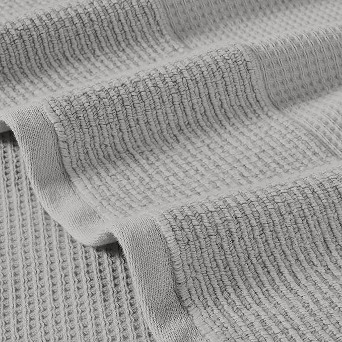 Modern Threads Waffle-Rib 6-Piece Towel Set – Premium Cotton Bath Towels, Ultra-Absorbent & Soft, Elegant Waffle Texture for Bathroom & Spa, Oyster